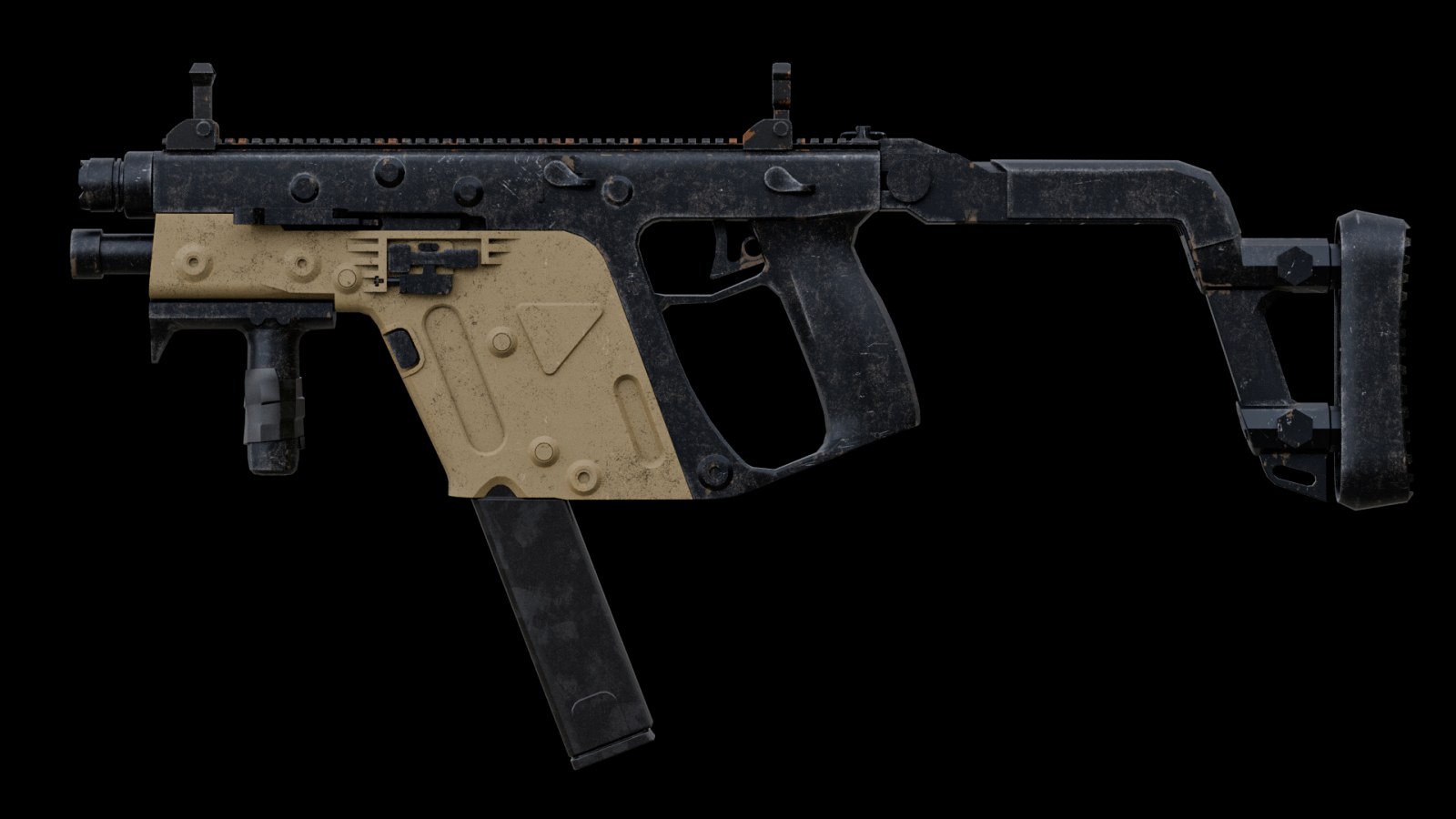A weapon model finished with MatricX PRO materials and imperfection layers.